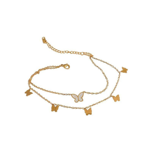 Butterfly anklet for women summer high-end  new trendy anklet titanium steel non-fading sexy ankle niche women