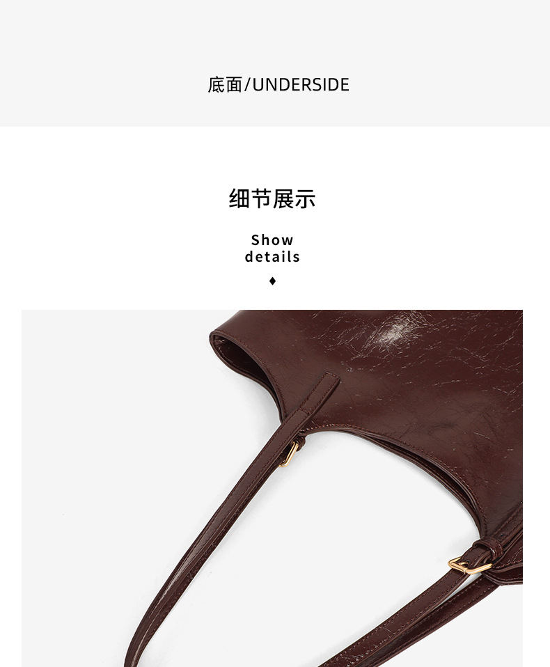 Túi tote nữ cỡ lớn phong cách vintage đi làm — màu cà phê chi tiết 19