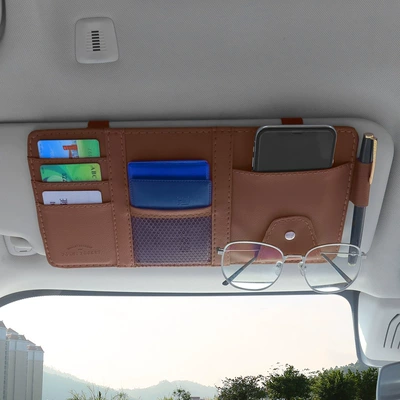 Multimediya və saxlama aksesuarları, Clip, Multi-Functional Car Interior Glasses - no-zipper-brown