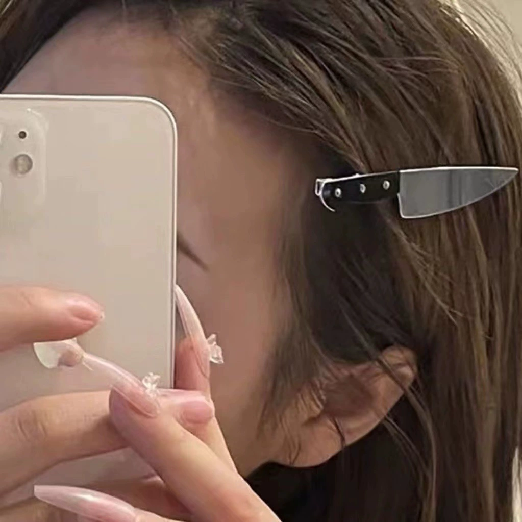 Кармашковая нож-подделка заколка Hair Clip, мини-металлический имитационный клинок для волос, 0.005 кг