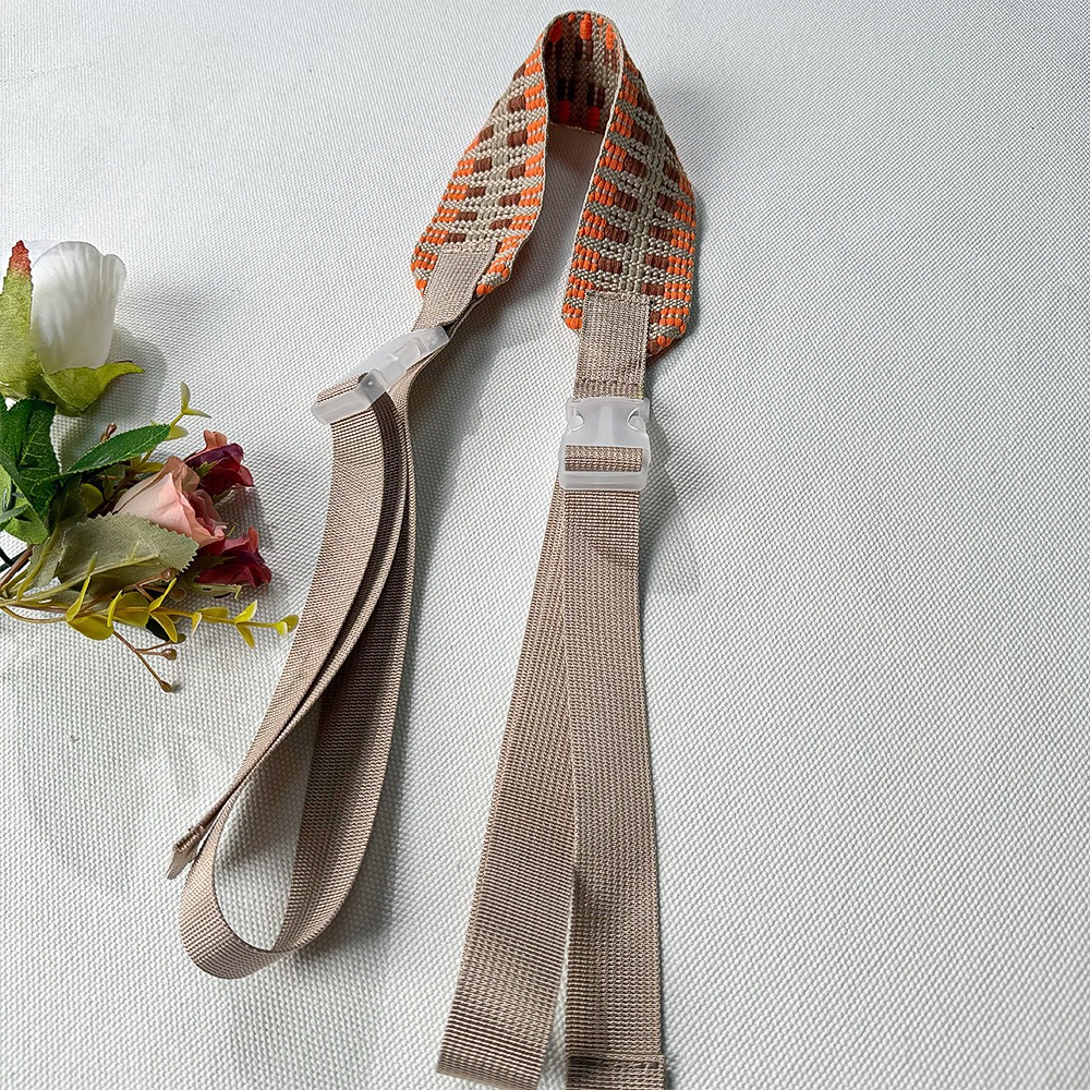 오렌지 자카드 와이드 숄더 스트랩