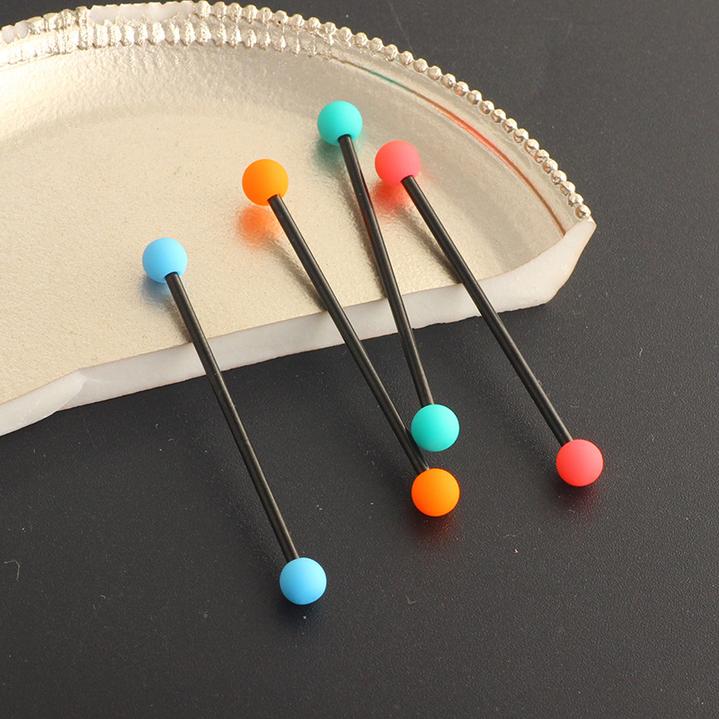 Silver pointed spike labret stud material detail