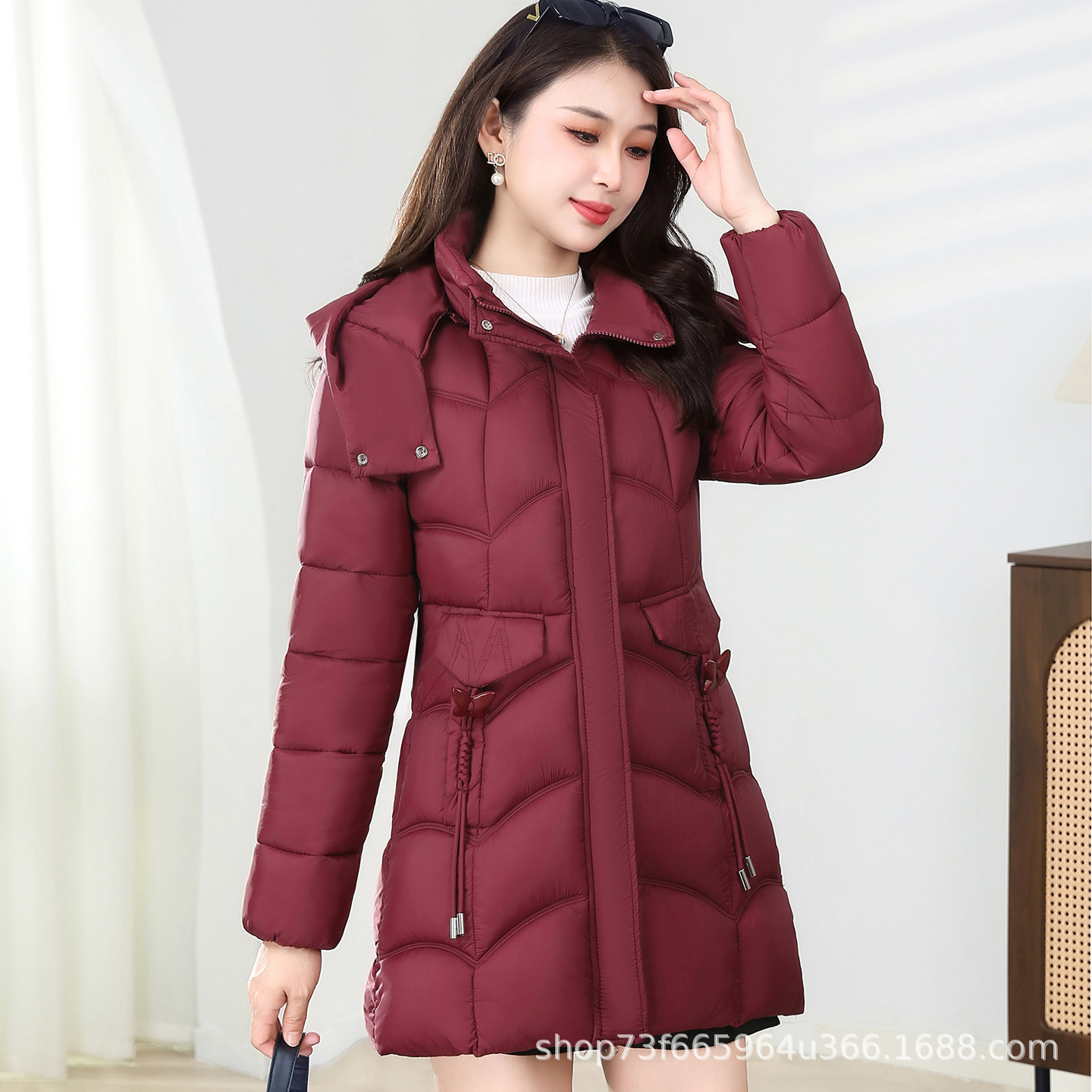 正品撤柜羽绒棉外套棉袄显瘦加厚2025秋冬季加厚显瘦棉衣女中长款