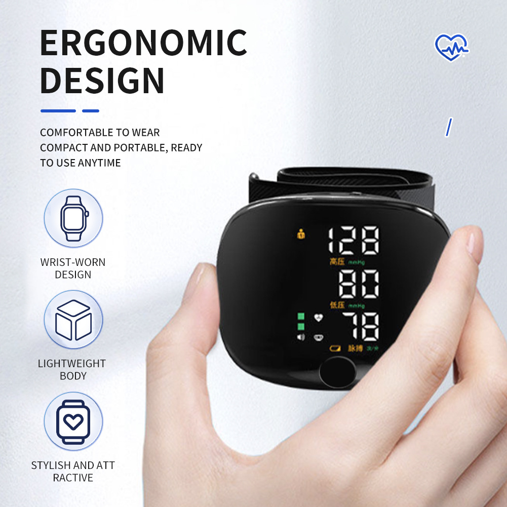 Esfigmomanómetro electrónico transfronterizo inglés tipo pulsera bomba dividida monitor doméstico de alta precisión fabricante de voz multinacional