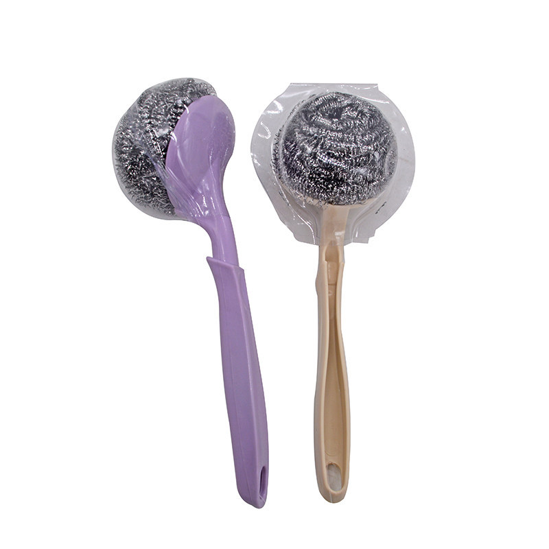Stainless steel wire ball brush, pot washing brush, pot degreasing brush, replaceable steel wire ball