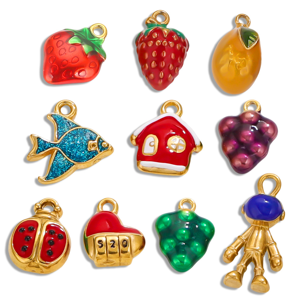 Acero inoxidable 3D lindos colgantes colgantes astronautas DIY esmalte goteo colgantes de color accesorios de joyería al por mayor