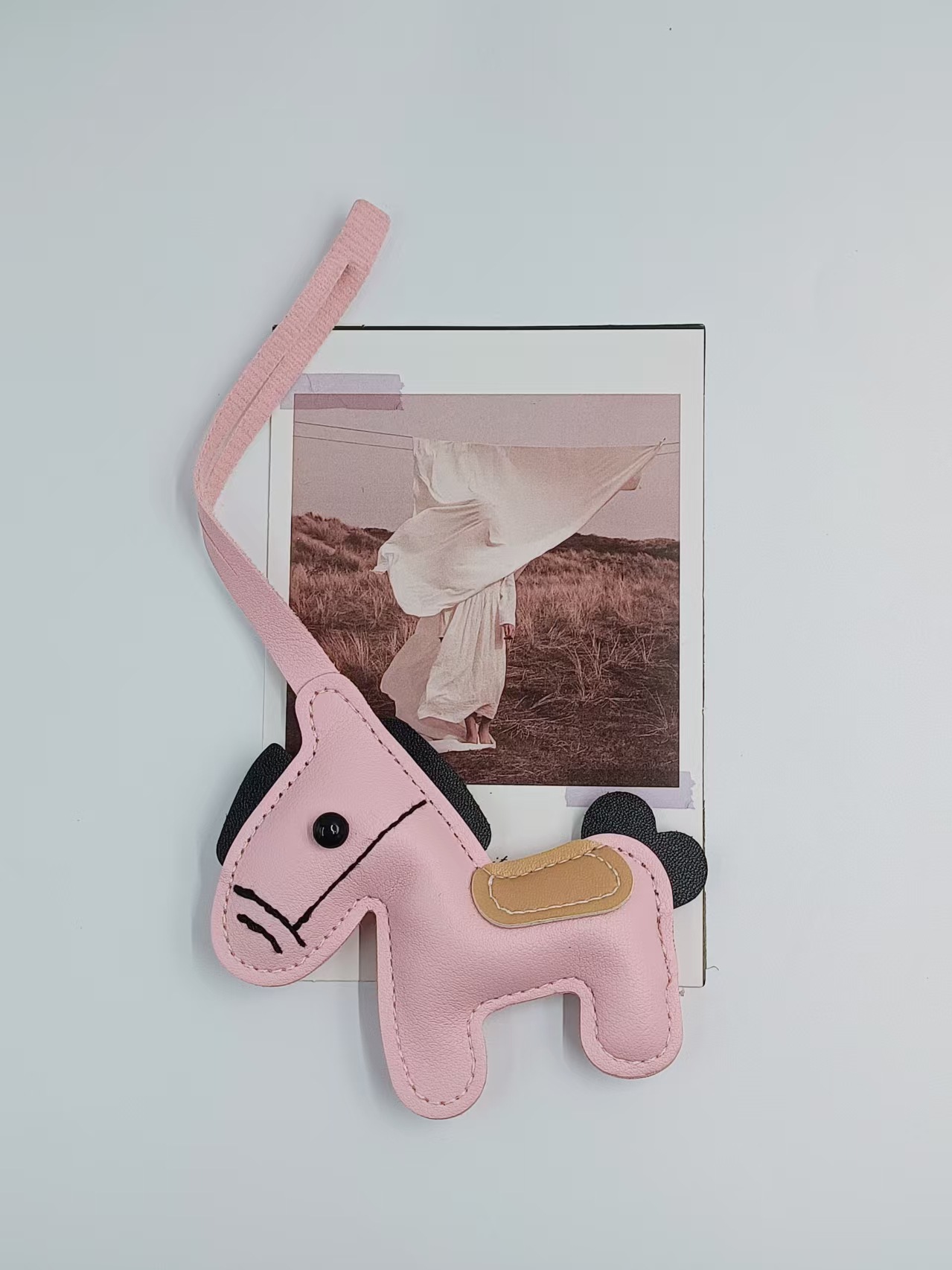 Transfronterizos pu cuero pony colgantes bolsos de bolsa pony lindo correa tendencia llaveros de automóviles bolsa colgante al por mayor