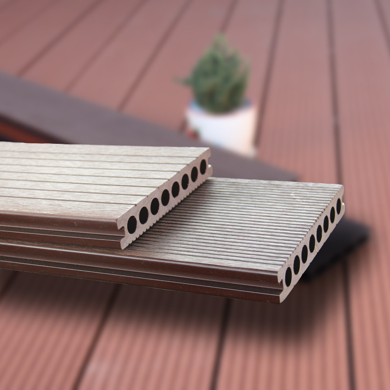 GPW5塑木地板户外阳台庭院露台花园公园室外防水长条木塑防腐木板