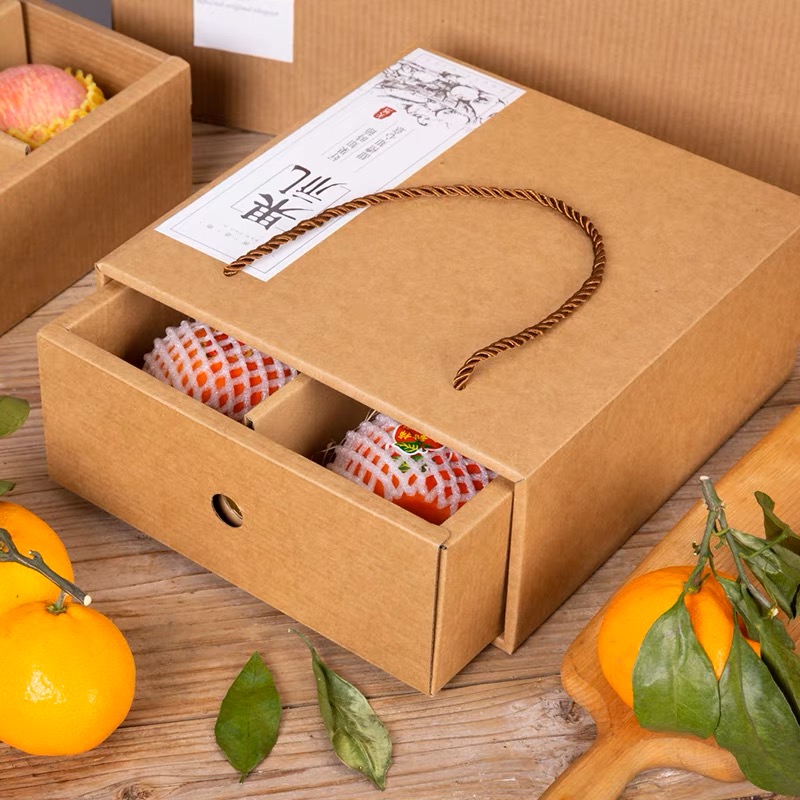Caja de frutas 4 - 12 manzanas, naranjas, caqui, cajas de regalo comerciales, cajas de regalo vacías personalizadas al por mayor