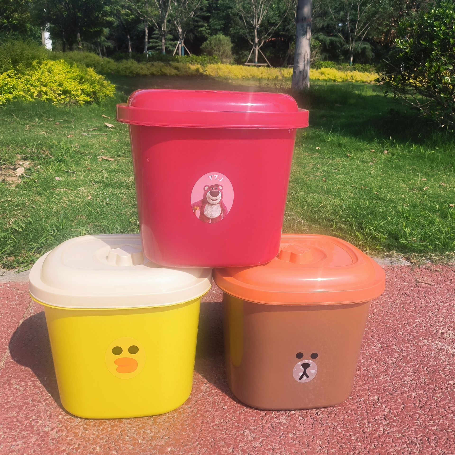 卡通加厚防虫防潮装米箱塑料面粉桶厨房米缸米罐盒米桶储米箱储物