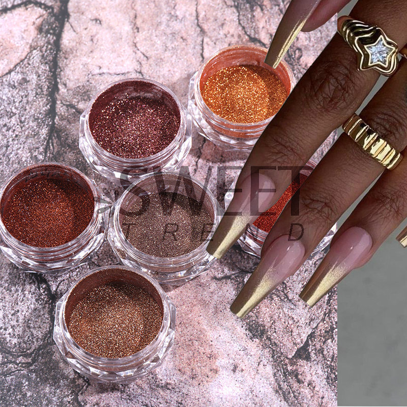 Cross-border new nail magic mirror powder wholesale metal mirror magic mirror chrome plated water ripple autumn and winter color nail powder
