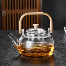 耐热玻璃茶壶 煮茶壶带过滤提梁花茶壶 高硼硅耐热玻璃茶具泡茶壶