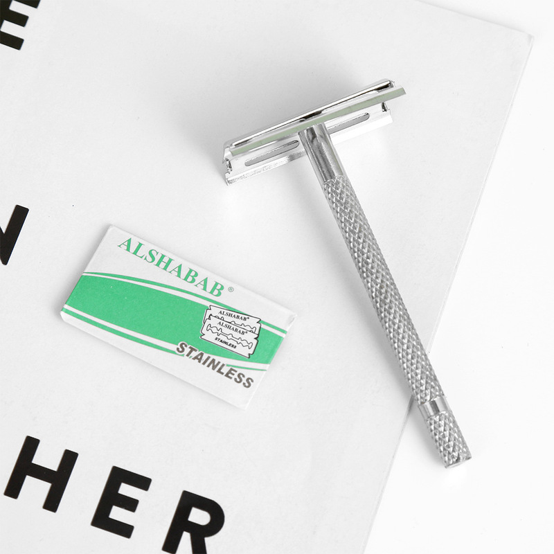 Alshabab Men's Razor Safety Double-Edged Blade Hair Removal Razor Razor Carbon Steel Durable Blade