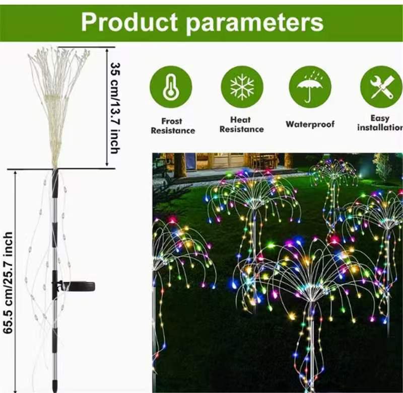 바닥 불꽃 놀이 120 빛 따뜻한 흰색