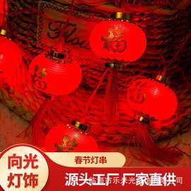 新年LED流苏红灯笼灯串福字春节防水装饰灯喜庆元宵节日氛围彩灯