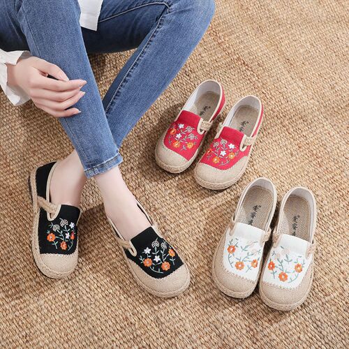 Spring New Old Beijing Cotton Shoes Women's Single Shoes Ethnic Style Fisherman Shoes Slip-On Soft Sole Comfort Mother Shoes