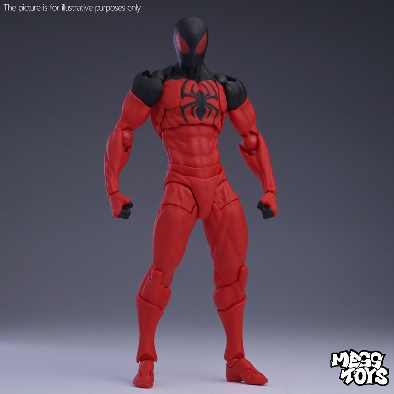 黑色邻居共生体蜘蛛侠黑色毒液战衣关节MESS TOYS可动手办模型|undefined