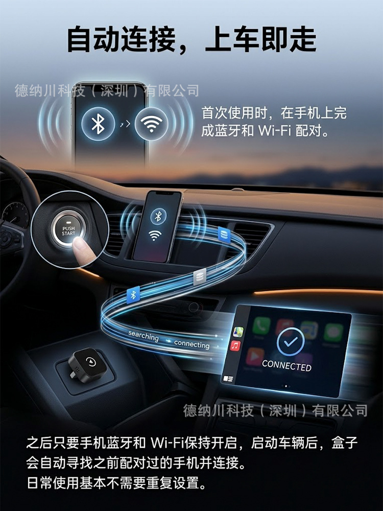 Best-selling 2-in-1 carplay wireless box for vehicles, smart car connectivity box, Android Autocarplay box