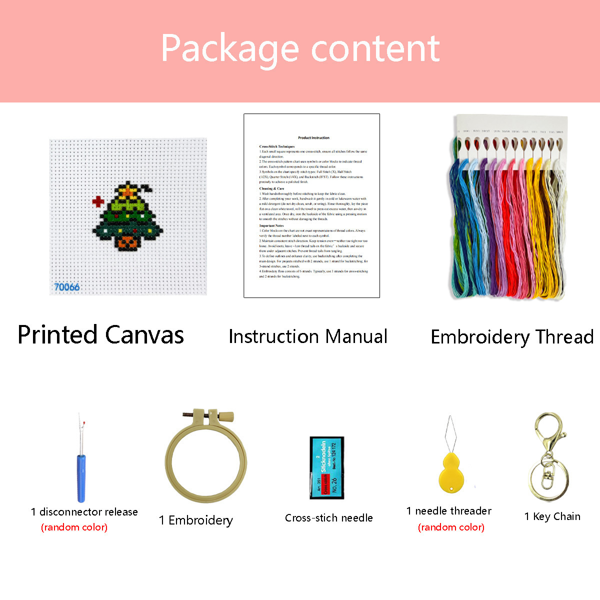 Nuevos productos transfronterizos de bordado cruzado de navidad llavero material paquete DIY niños bordados cruzados a mano bordados de bordado