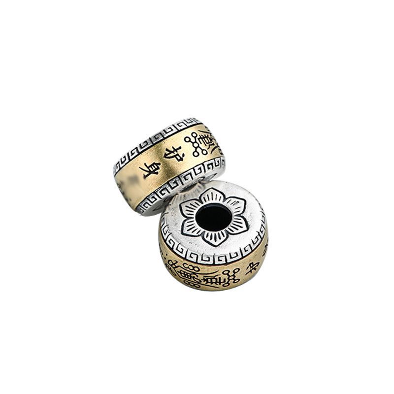 High-quality ancient Xizang silver, rotatable and non-fading DIY beads, barrel beads, spacer beads, Xizang-style cultural craft bracelet accessories