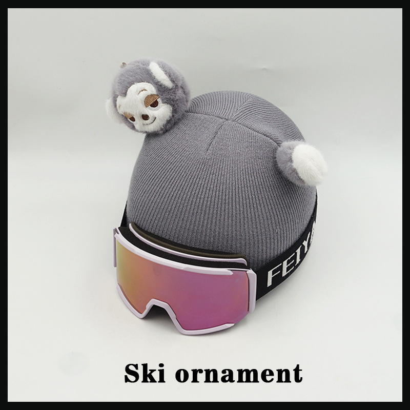 Cartoon Personalized Monkey Doll Decoration Ski Helmet Cover Detachable