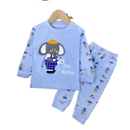 Children's underwear set, pure cotton boy's new autumn and winter pajamas, baby autumn clothes, autumn pants, home wear, children's clothing wholesale