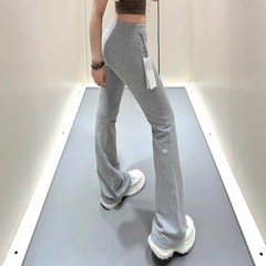 ALO 2025年夏新作 スリムでファッショナブルなレッグラベル マイクロフレアパンツ カジュアル 痩身 多用途 ヨガ スポーツ ロングパンツ