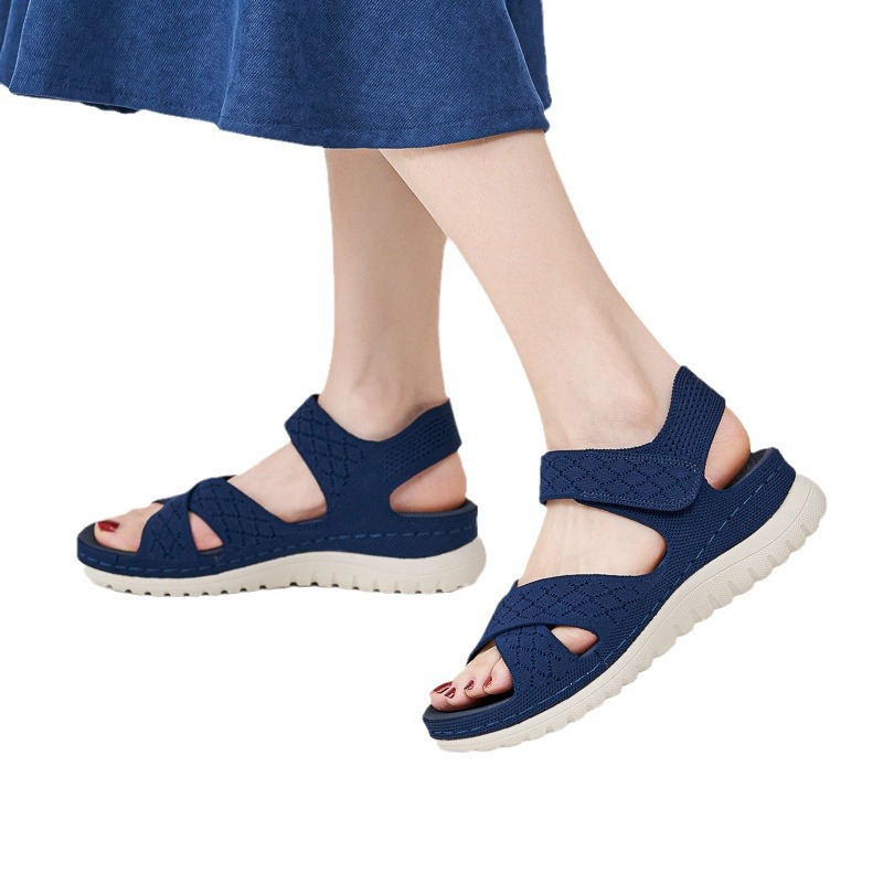 L1902 - 4 Amazon Europa y los Estados Unidos sandalias deportivas casuales nuevas 2025 Velcro hueco zapatos casuales de mujer