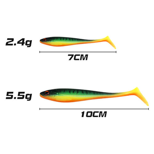 Luya soft bait 7cm10cm duck web T-tail bait PVC bionic cocked mouth bass bait seawater freshwater Luya bait