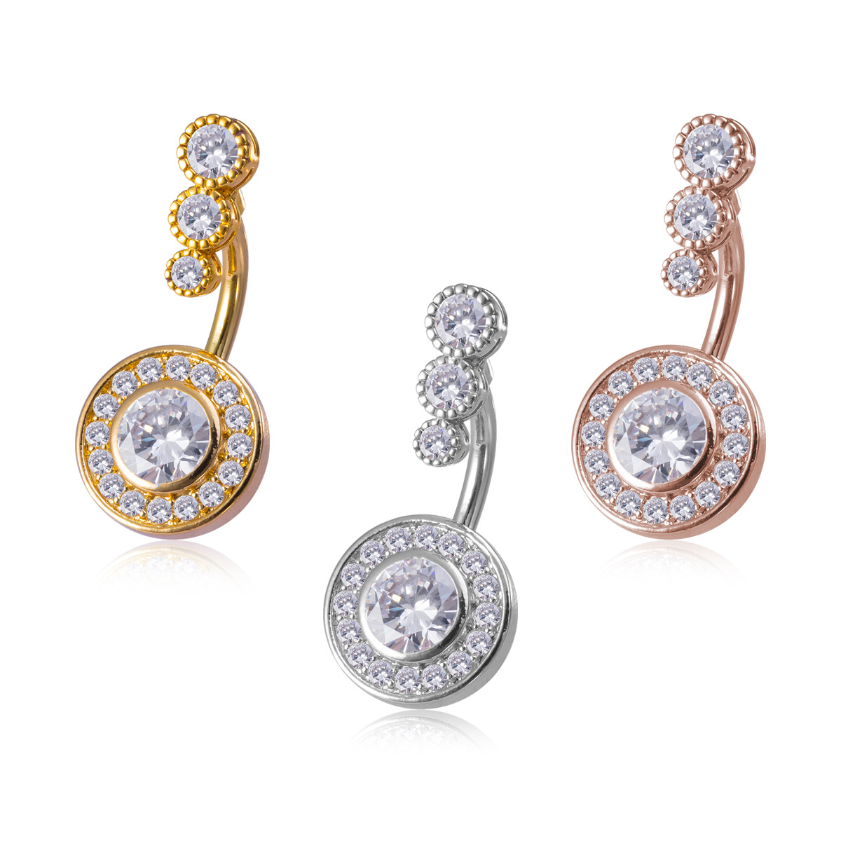 belly button piercing stainless steel with zircon