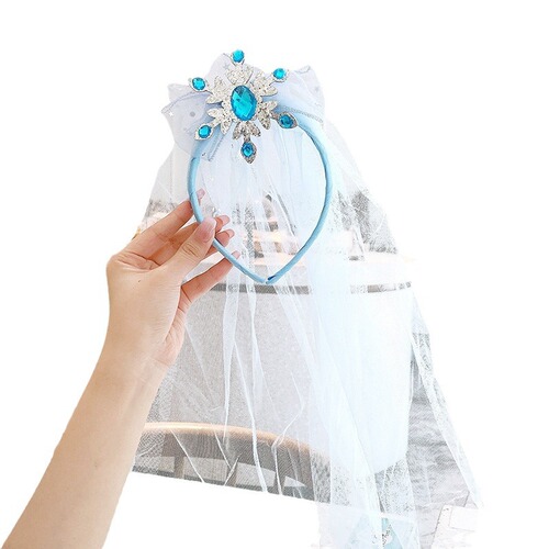 Ice and Snow Princess Elsa Child Head Scarf Hair Band, Princess Elsa Head Accessory, Child Elsa Snow Cape Scarf Hair Band, Wholesale