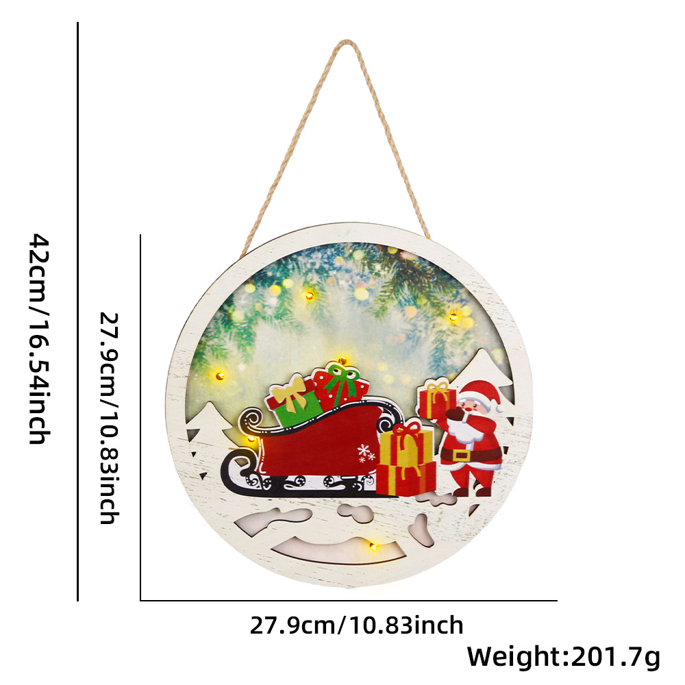 Navidad regalo de madera signo (con luz)