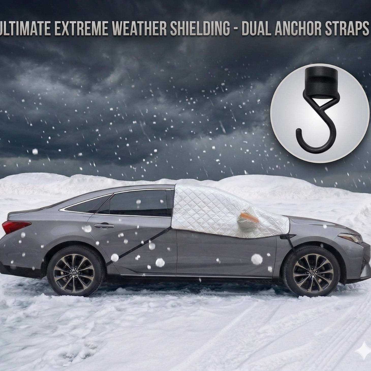 Winter Snow Cover, New Model Front Cover, Thickened Heat Insulation, Anti-Snow, Anti-Freeze, Anti-Rain, Car Sunshade, Car Snow Cover