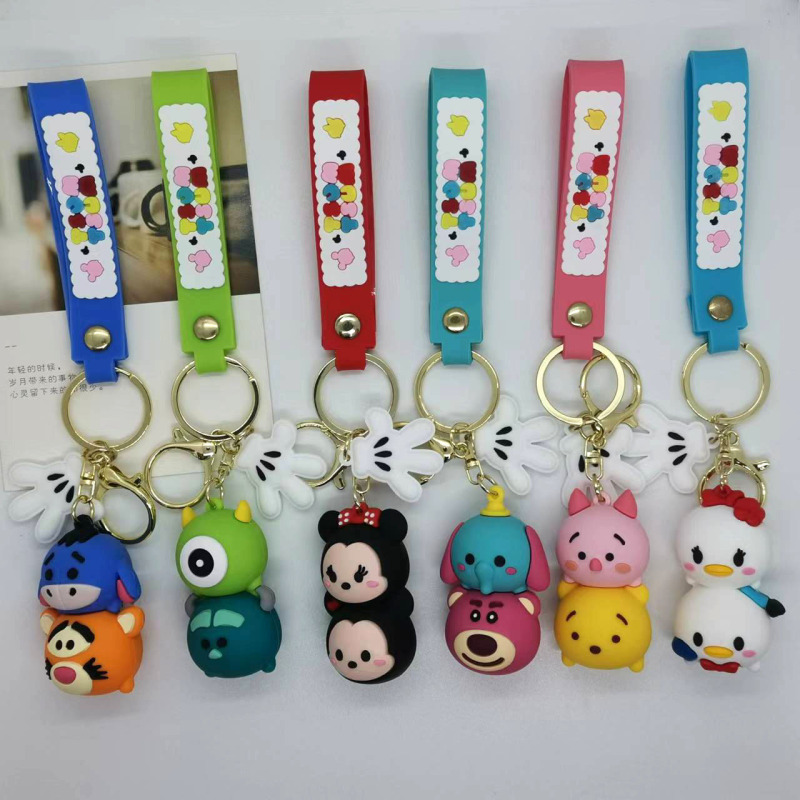 New creative cartoon stacking music Mickey Minnie key chain pendant bag car key chain accessories gift New creative cartoon stacking music Mickey Minnie key chain pendant bag car key chain accessories gift