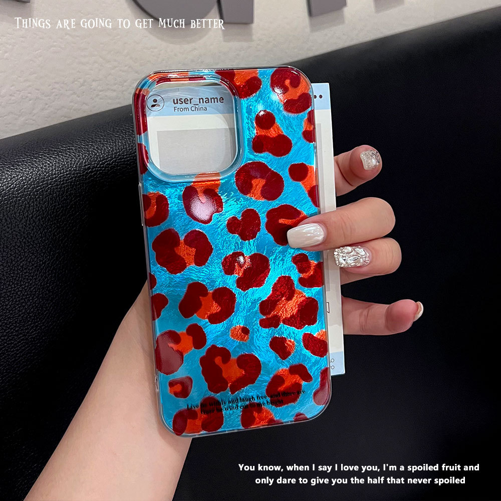 Nuevo leopardo gran agujero glaciar caso de teléfono móvil para Apple16promax anti-caída caso de moda iphone17