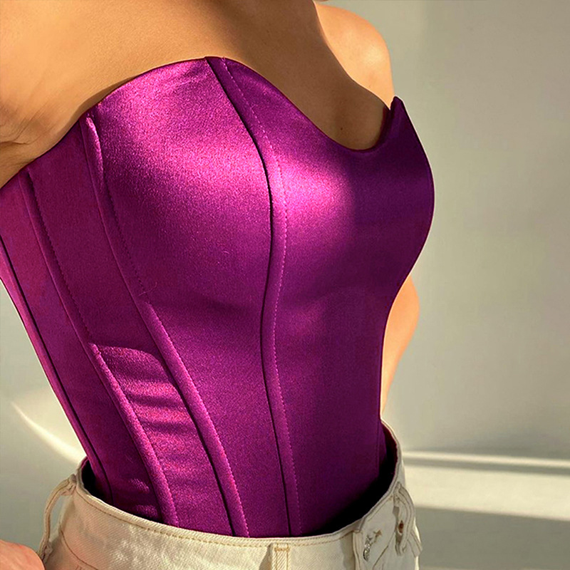 2026 Euroean American Design Fishbone Corset To, Sexy Slim-fit Waist-shaing, Slimming And Elegant Solid Color Tube_voghion.com