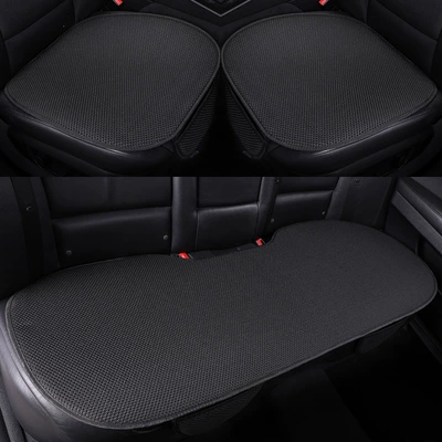 Non-Slip, Breathable, Cooling Cushion, Seat cushion, seat cover - black-ice-silk-thickened-version-front-seat-cushion-one