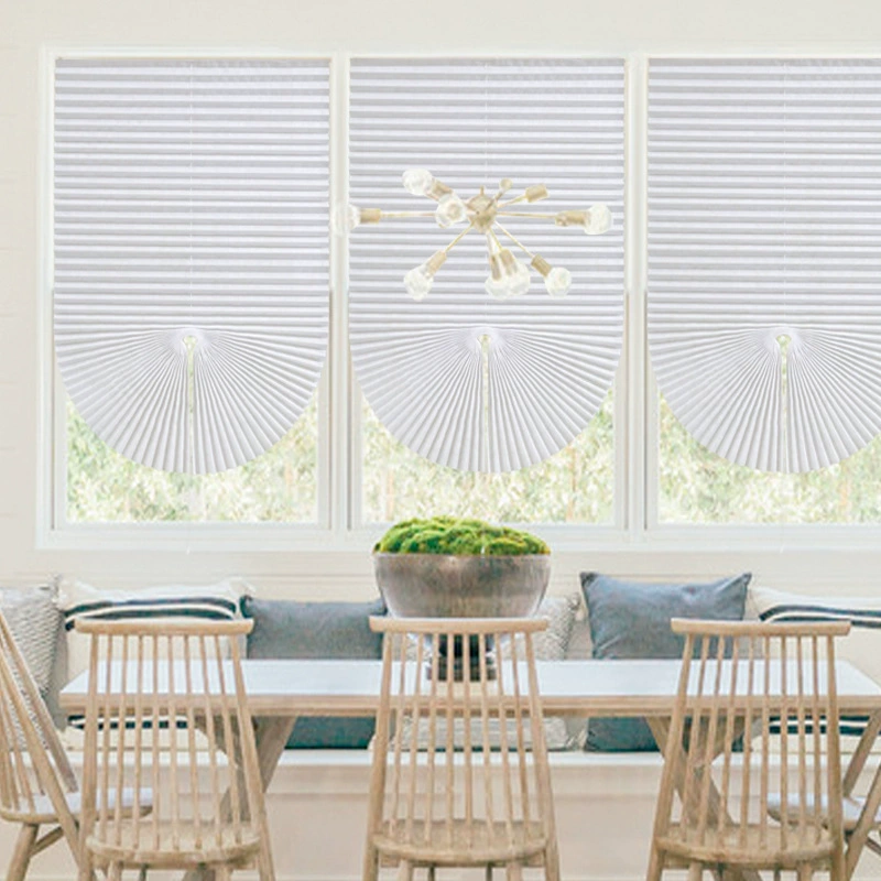Cross-border draw rope pleated curtain folding curtain without holes and blinds embossed printing pattern pleatedblind