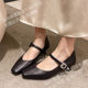 High-grade small fragrant style inside and outside top layer sheepskin small single-layer shoes women's 2025 spring and summer new leather small commuter women's shoes