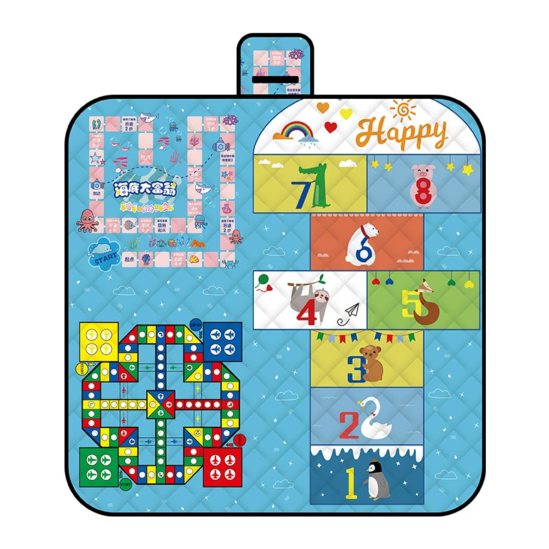 Picnic mat with pictures and samples, customized spring outing moisture-proof mat, thickened waterproof lawn mat, portable beach mat for foreign trade