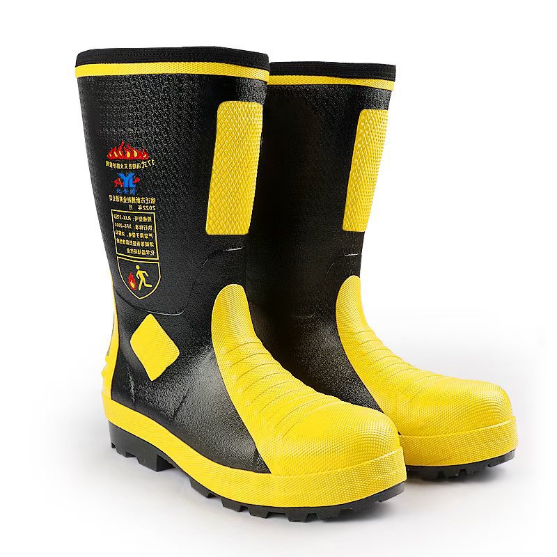 亿安隆02/14/17款消防靴子鞋战斗胶鞋护脚抢险救援防滑轻便防火靴
