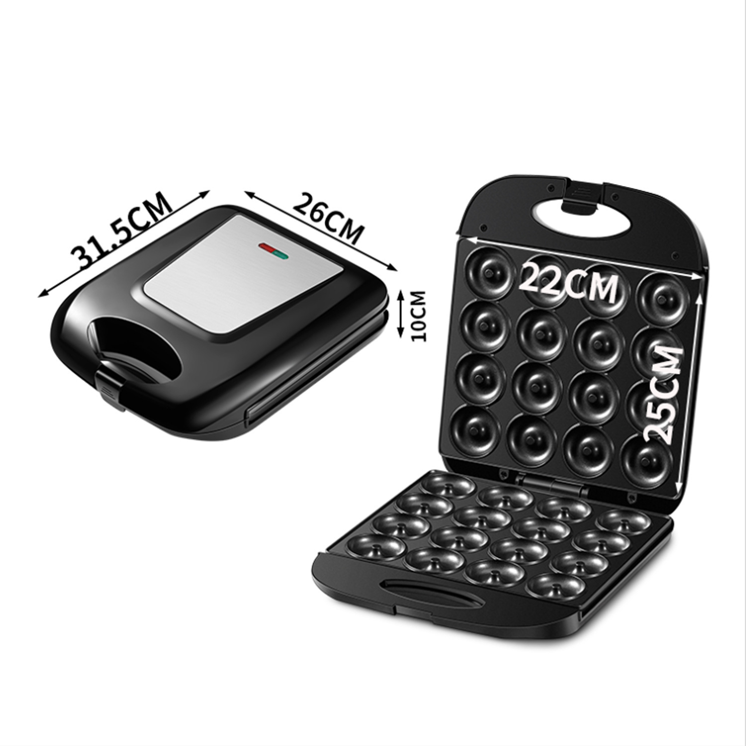 Máquina para hacer donuts tipo sándwich estilo americano, 110v, para pasteles, desayuno, sándwiches mexicanos, máquina para hacer pan de 16 agujeros, aparato para desayuno