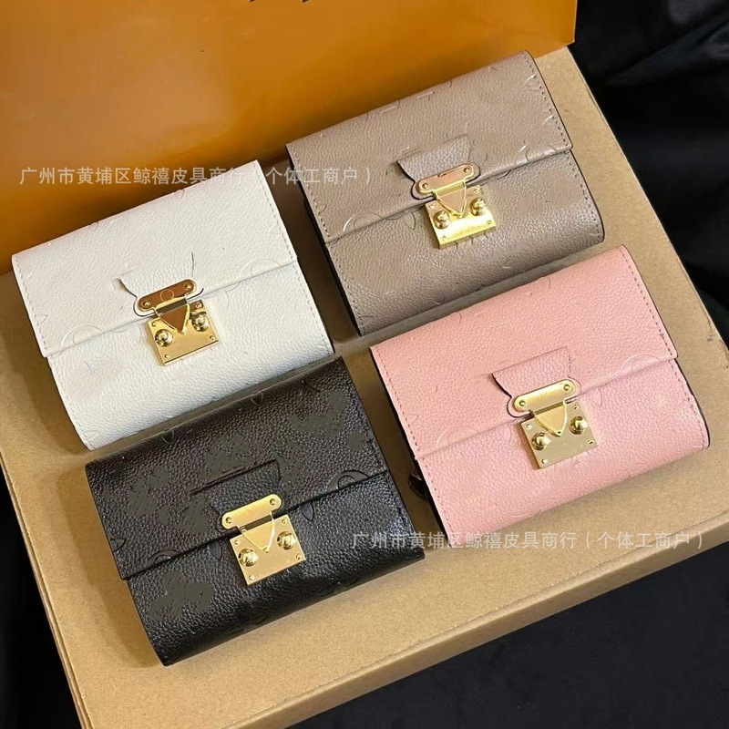 真皮钱包经典女士钱包卡包压花二折钱夹证件包百搭经典风琴零钱包|undefined