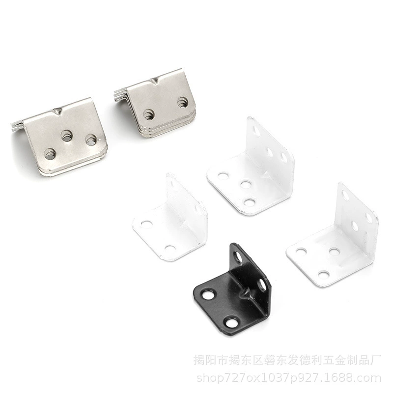 Thickened stainless steel angle code sprayed white paint angle code iron nickel-plated black paint right angle code series hardware furniture accessories