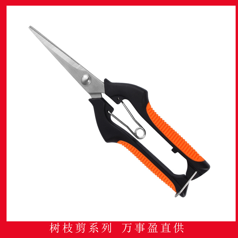 厂家直供多款不锈钢树枝剪 不同颜色摘果剪 花园工具剪刀