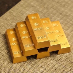 中実金条元宝中国道具置物デスクトップ宝盆装飾ジョー移転プレゼント金条シミュレーション
