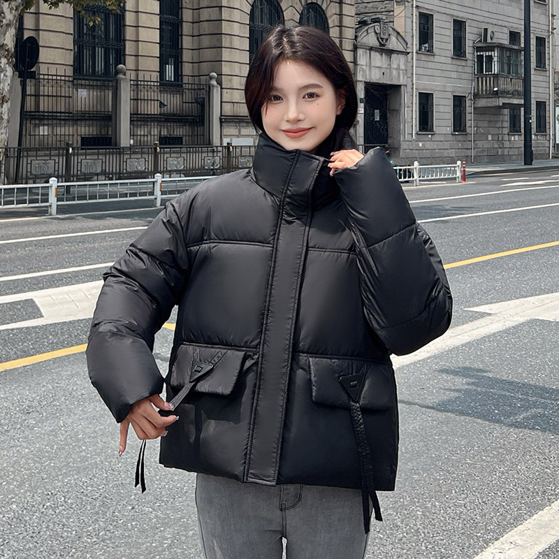 Ropa de pan corta, ropa de algodón coreana, mujer pequeña, cuello grueso, calor, atmósfera casual, abrigo de algodón de invierno image 8