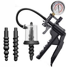 男女真空泵手动气压表盘肛塞菊花自慰后庭前列腺按摩玩具设计硅胶