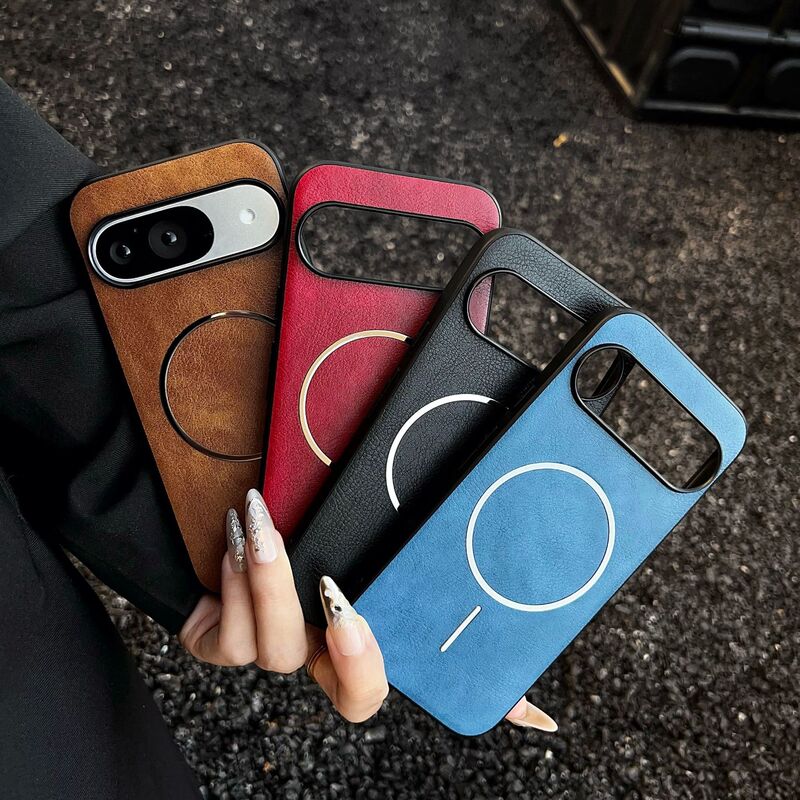 Suitable for Google Pixel10 Mobile Phone Case Crazy Horse Pattern Pixel10Proxl Protective Cover Leather Thin Circle Magnetic Suction