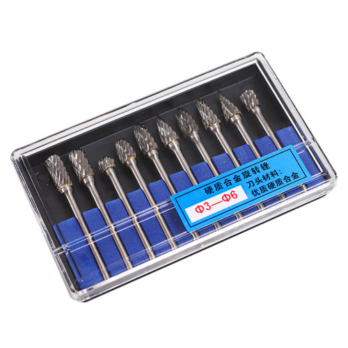10-piece set of carbide rotary files for wood, woodworking milling cutter, wood engraving, carving knife, electric grinding set